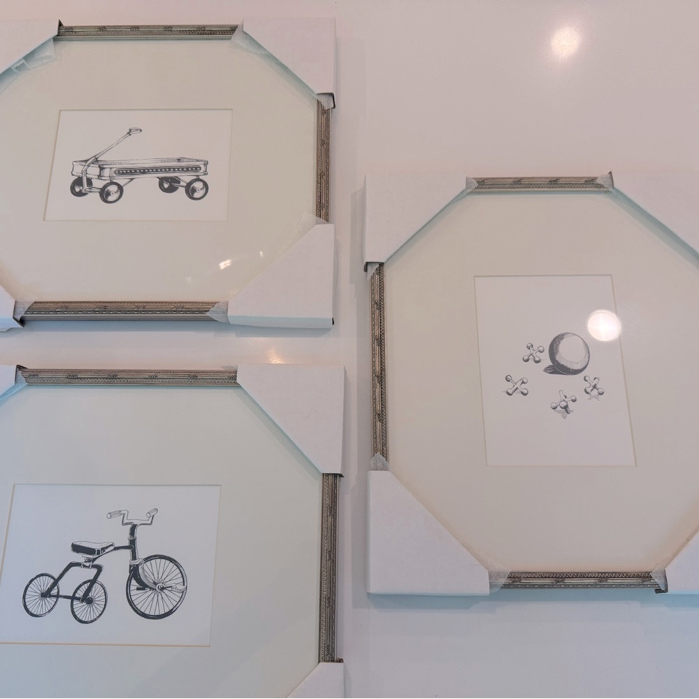 Set of new Pottery Barn Kids Framed Art Set for Nursery or Kids room